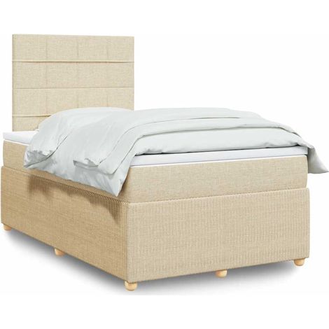 Boxspringbett mit Matratze Creme 120x200 cm Stoff (1/5)
