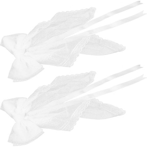Lot de 2 embrasses de rideaux en dentelle avec nœud papillon pour mariage, décorations de rideaux de mariage (1/5)