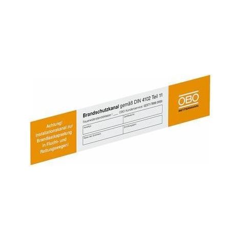 OBO Bettermann Kennzeichnungsschild für Kanalsysteme Polyvinylchlorid weiß, 7214734 (1/5)