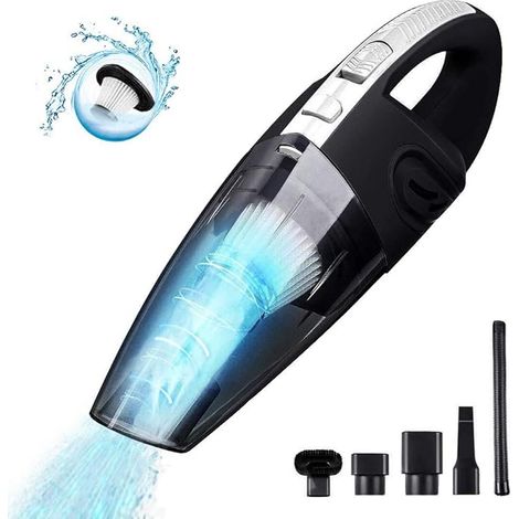 Aspirateur à main Moer Sky 120W sans fil, humide et sec, portable et léger, avec filtre HEPA, charge rapide, forte aspiration cyclonique pour maison, poils d'animaux et voiture (1/4)