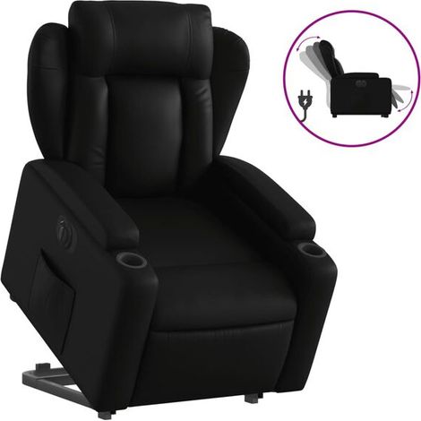 Fauteuil inclinable électrique en similicuir noir (1/5)