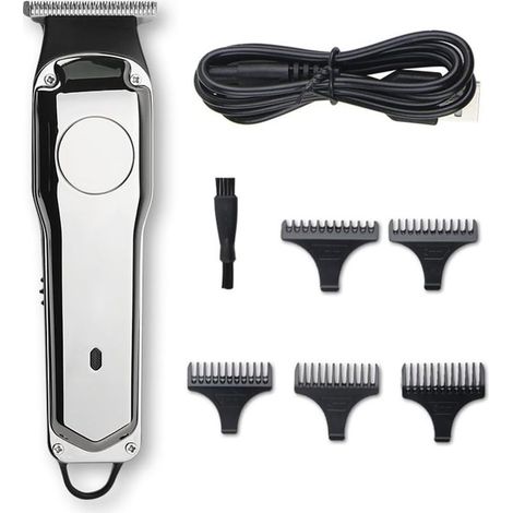 Elektrische Herrenrasierer – [Professioneller Bart- und Haartrimmer] – Wiederaufladbares Set für Herren und Friseure (inkl. 5 Kämme) – Kabelloser Trimmer mit selbstschärfenden Klingen und leistungssta (1/5)