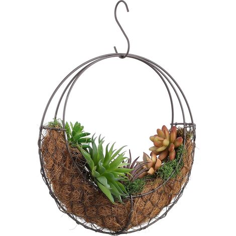 Support suspendu pour plantes SEWACC en métal forme de lune, noir (1/5)