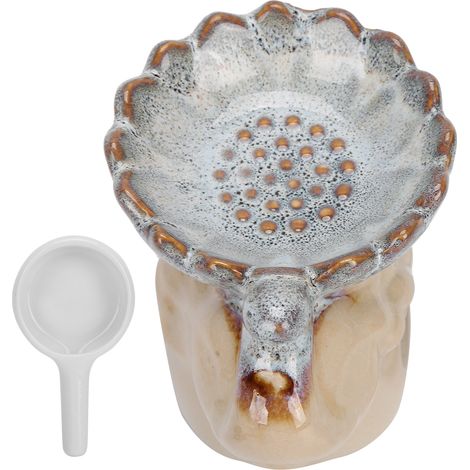Brûleur d'huiles essentielles en céramique blanche, diffuseur d'arôme avec porte-bougie, décoration pour la maison, ensemble de thérapie parfumée. (1/5)