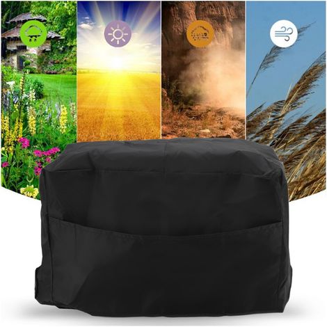 Housse de protection imperméable pour poste à souder, en taffetas de polyester argenté 190T, résistante aux UV et à la poussière, pour jardin ou balcon. Dimensions : 50 x 25 x 31 cm (noir). (1/5)