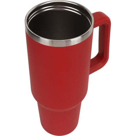 40oz Edelstahl-Vakuumisolierungsbecher mit Henkel und Strohhalm, hält Getränke kalt, Warmwasserflasche Typ 1 (1/5)