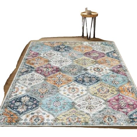 Tapis d'aire, Lavable, Design vieilli, Violet 120X170Cm (1/2)