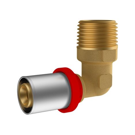 RACCORDO A PRESSARE IKARO CURVO MASCHIO- 3/4 x 20- IKARO- pezzi 1