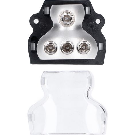 Bloc de distribution d'alimentation à trois voies, porte-fusible audio, bornier de distribution automobile, base noire (1/5)