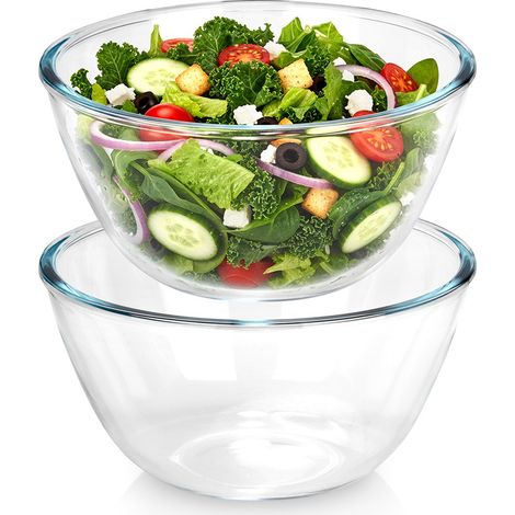 Salatschüssel aus Glas, 17 cm, 1 l, 2 Stück. (1/5)