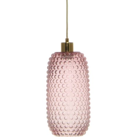 Lampe Suspension en Verre "Irina" 34cm Rose (1/4)