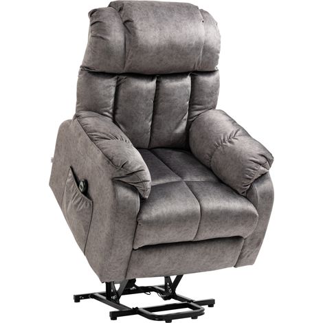 HOMCOM sillón relax levanta personas eléctrico con reposapiés 2 bolsillos mando a distancia y reclinación eléctrica hasta 135° (1/5)