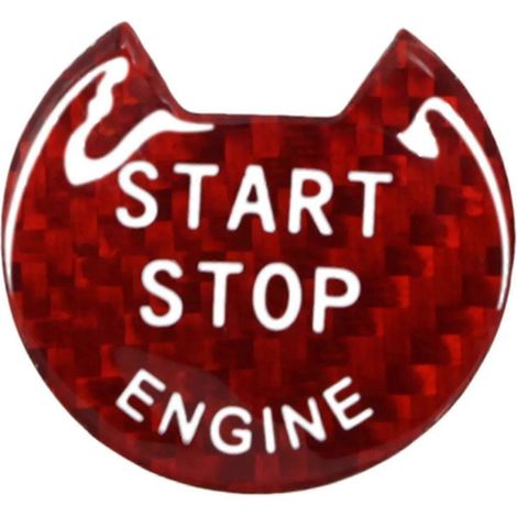 Auto-Innenraumaufkleber, Motorstart-Stopp-Tastenabdeckung, Zierleisten-Zubehöraufkleber für Infiniti Q50 Q60 2017-2019, Carcon Fiber – Rot