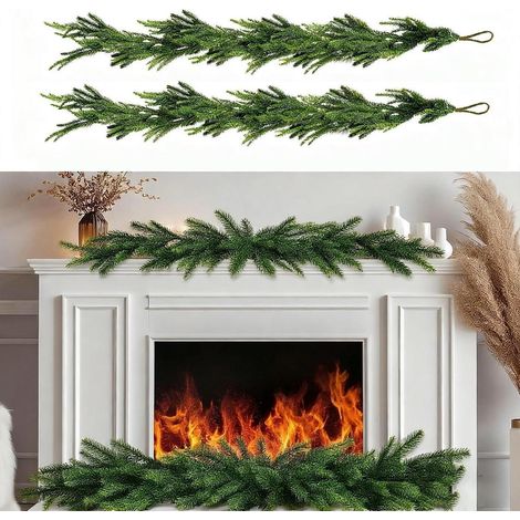 Weihnachtsgirlande 2x 2,7m künstliche Tannengirlande für Deko Innen/Außen