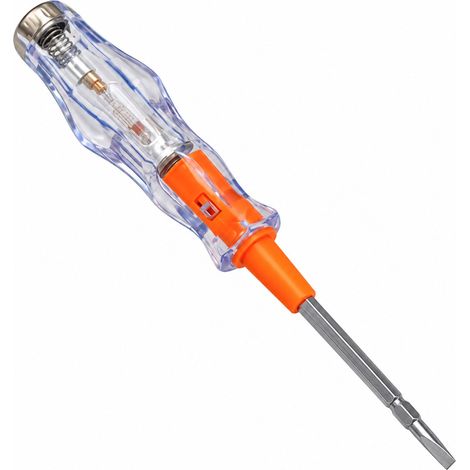 Cacciavite Cercafase 100–500V AC Punta 3mm Lunghezza 140mm con Indicatore al Neon, Impugnatura Isolata Trasparente, Tester di Tensione Professionale (1/3)
