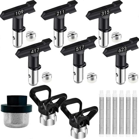 15-teiliges Lackierset: 6 Düsen, 6 Filter, 1 Sieb, 2 Düsenschützer (1/5)