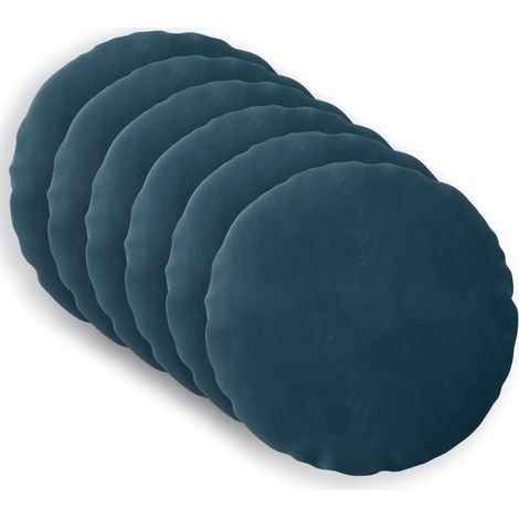 Kissenbezug 6 pcs HEERLEN Blau Ø 50 cm Samt vidaXL
