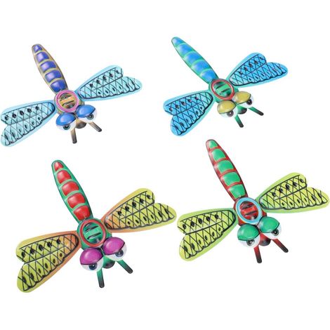 4pièces Pendentif Libellule Fer Forgé Ornement Mural Décoratif Décoration Murale Design Réaliste Pour Intérieur (1/5)