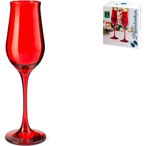 Flûtes ondulées rouges 6 pièces 19 cl (1/4)