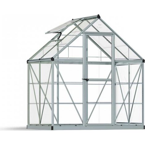Greenhouse Harmony 6 x 4 - Polycarbonate - L126 x W185 x H208 cm - Silver