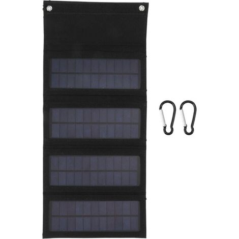 Cargador solar portátil de 40 W, bolsa plegable, panel solar plegable, cargador de panel solar monocristalino para carga de emergencia (negro) (1/4)