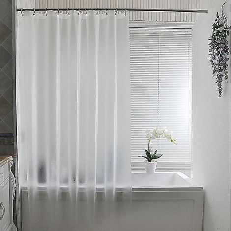 Genomskinlig duschdraperi, livsmedelsklassat Eva miljöskyddsmaterial, vattentät och form , 120  180 cm 200x200cm (1/3)