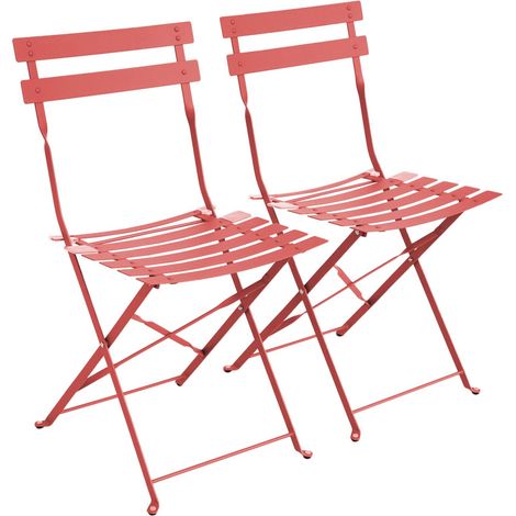 sweeek - 2er-Set klappbare Gartenstühle aus Metall (1/6)