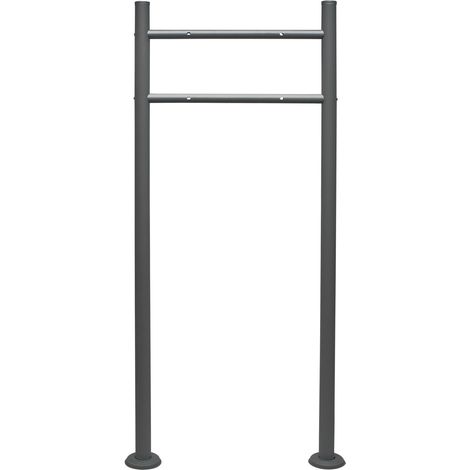 Wiltec Briefkasten Ständer Anthrazit 1200 x 500 mm, Standfuß für Postkasten Briefkästen Mailbox, Briefkastenständer aus Stahl für Standbriefkasten (1/5)