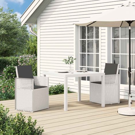 Teenpull – Garten Esszimmerstühle 2 pcs Weiß und Anthrazit PP (1/5)
