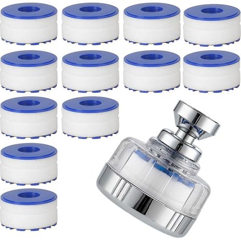 Filtre À Eau Robinet - 360° Tête Rotative - Raccord Universel 14-23 mm - Cartouche En Coton PP - 6 Pièces