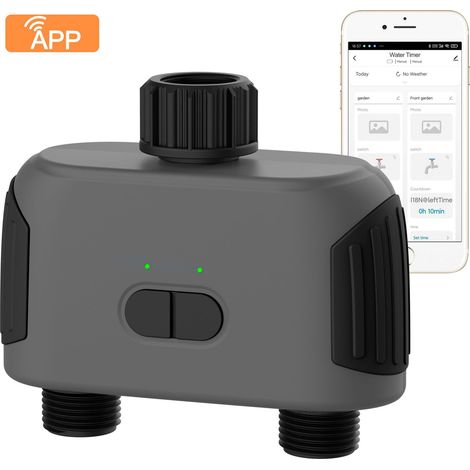 DTEKGAZ - Intelligenter Bewässerungstimer mit zwei Kanälen, Dual-Zigbee/Wi-Fi-Modus, Steuerung über die Tuya Smart App, automatische Bewässerung für Gärten und Parks, wasserdicht in Industriequalität, (1/4)