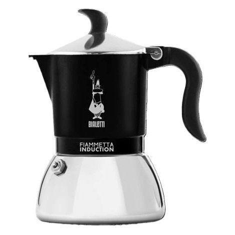 Bialetti Fiammetta Induction Cafetière à moka 0,18 L Noir, Acier inoxydable