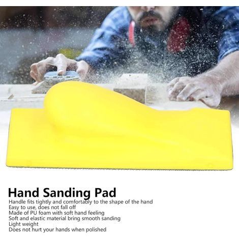 Selbstklebender rechteckiger Handschleifklotz, Schleifpapierpad, Holzpolierwerkzeug, geeignet zum Polieren (1/2)