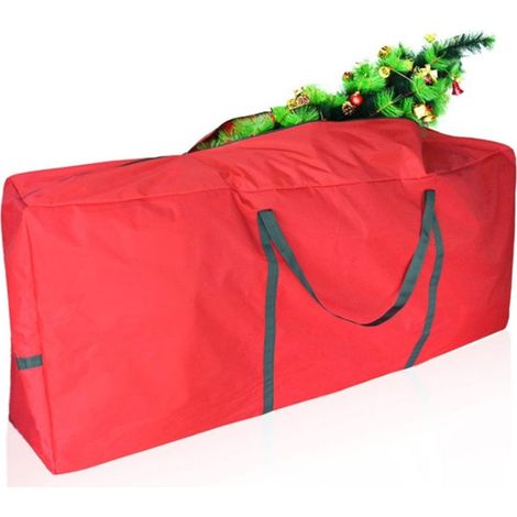 Sac de Rangement pour Sapin de Noël - Tissu Oxford 210D - 122 x 38 x 51 cm - Imperméable et Résistant aux Déchirures - Rouge (1/5)