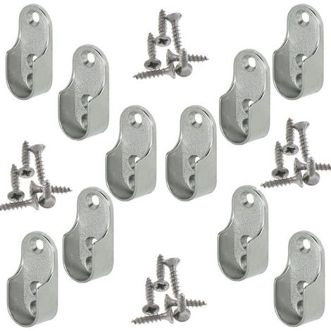Rail Suspension Meuble Ovale  OVA  10 Pièces - Support de tube d'armoire penderie pour barre ovale  Tringle Cintre Fixation (1/2)