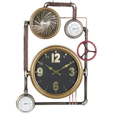 Horloge murale élégante fer doré et verre - Doré antique (1/5)