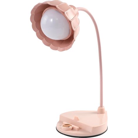 Ortviai Lampe de lecture LED en plastique forme de fleur, tactile, pliable, rechargeable USB, rose – pour chambre et dortoir (1/5)