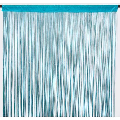 Rideau à fils bleu 90x200 – Laisse passer la lumière – Séparation de pièce fluide – Pour intérieur moderne – Thedecofactory
