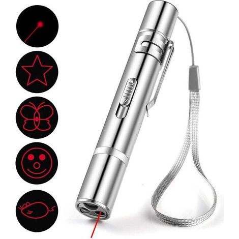 USB-aufladbarer Laser-Katzen-Teaser-Stick, mehrere Muster, lila Licht, Katzenspielzeug, Heimtierbedarf, Spielzeug, Katzen-Teaser-Stift (1/4)