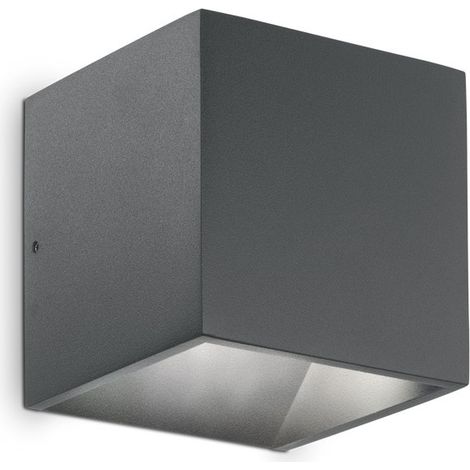 Ideal Lux RUBIK - Integrierte LED Outdoor Up Down Wand Downlight Lampe 1 Licht Anthrazit 3000K IP44