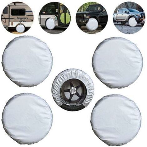 Pair Housses de pneus 4 pièces Housse de pneu universelle Protection solaire Protection de roue Remorque Camping-car Voiture Camion Housses de pneus étanches (24-26 pouces)
