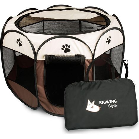 Folding Playpen, Oxford Fabric, Breathable Mesh, Galvanized Steel, Indoor/Outdoor/Travel (1/5)