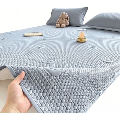 Surmatelas rafraîchissant été – Natte de lit effet soie glacée – Respirant et confortable pour lit 1 et 2 places (1/5)