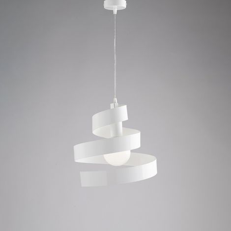 Moderner hängender Kronleuchter aus Eisen One light Weiß 30x h23 cm