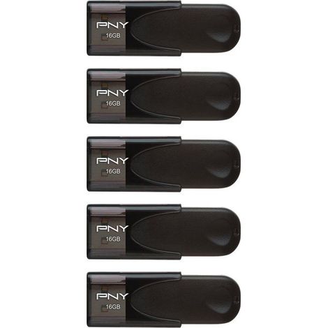 Pack of 5 USB 2.0 Flash Drives - PNY - Attached 4 - 16 GB (1/4)