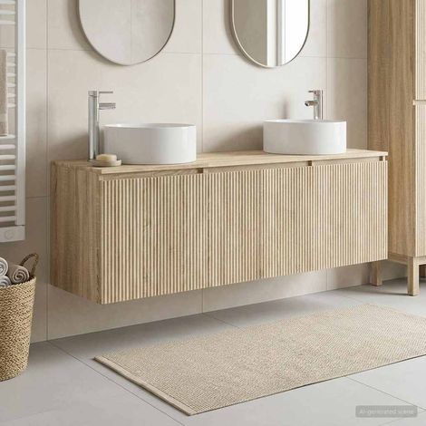 vidaXL Bathroom Cabinet Set 3 pcs Sonoma Oak 161.5 x 44.5 x 80 cm (1/5)