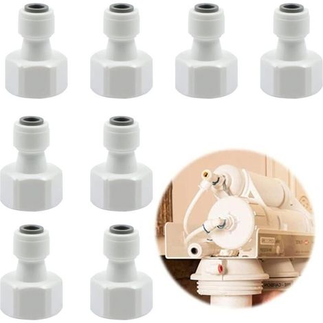 Adaptateur Raccord Filtre Eau - Fileté 1/2 Pouces vers Rapide 1/4 Pouces - Pour Purificateur Réfrigérateur Distributeur - Lot de 8 Pièces (1/5)