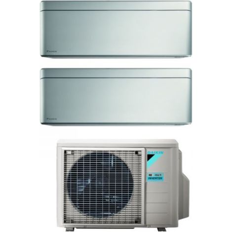 Daikin Bluevolution Dual Split Climatiseur rèversible Série STYLISH TOTAL SILVER 9+15 avec 2MXM50M9/N R-32 Wi-Fi Intégré 9000+15000 Couleur Gris - garantie europèenne (1/5)
