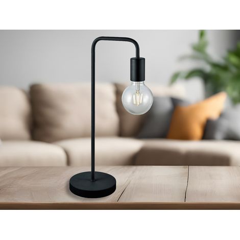 Minimalistische Retro Tischleuchte DIALLO Schwarz matt, Höhe 51cm