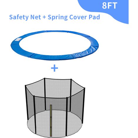 Greenbay 8FT Blue Trampoline Replacement Spring Cover Padding Pad & Safety Net Enclosure Surround Bundle (1/4)